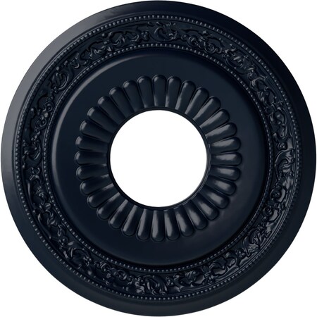 Ekena Millwork Lauren Ceiling Medallion (Canopies up to 6 1/4"), 20 5/8"OD x 6 1/4"ID x 1 3/8"P, Midnight Dream CM20LNMDF